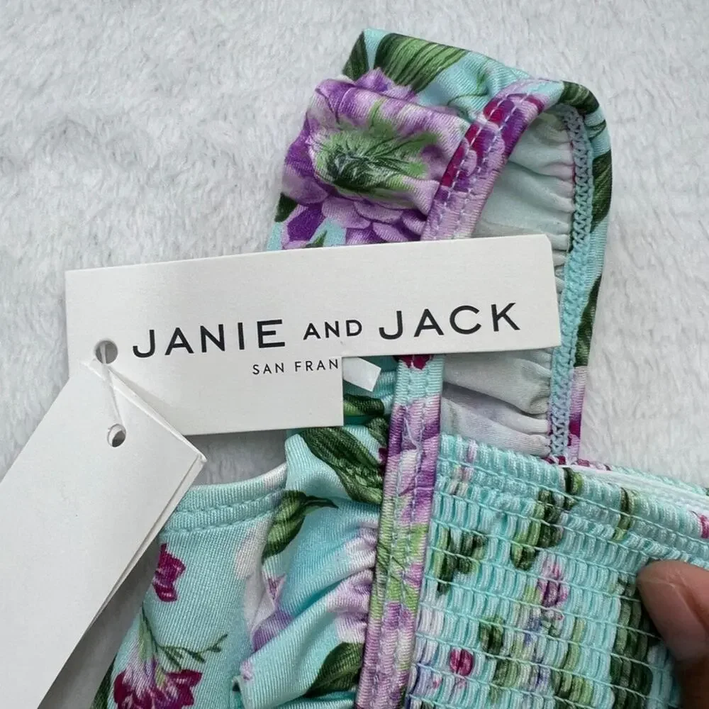 NWT Janie and Jack Toddler 2-piece Swimsuit Smocked Ruffled Toddler 18-24mos
